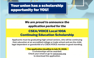 CSEA/VOICE Continuing Education Scholarship applications are open!